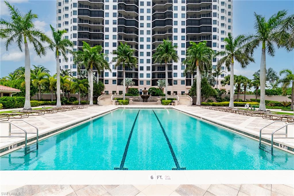 Community pool featuring a patio area