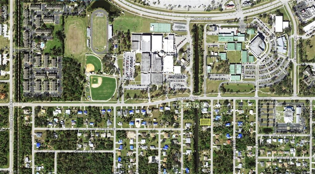 Aerial map of property and surrounding area