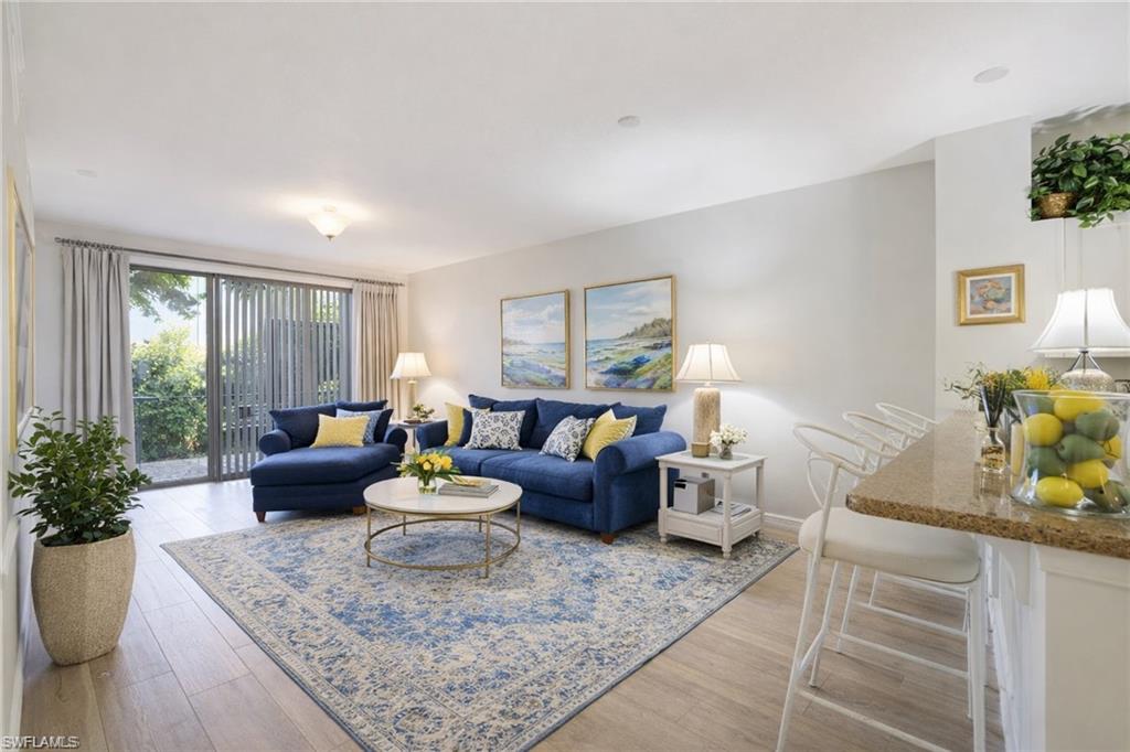 Digitally staged living room