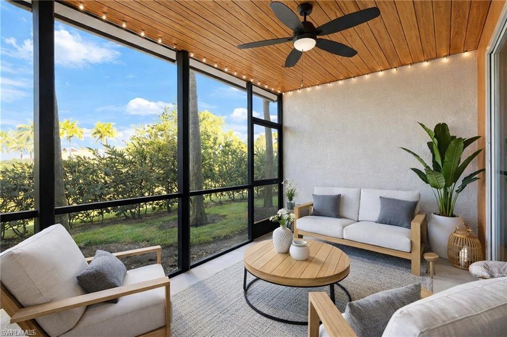 Digitally staged back patio