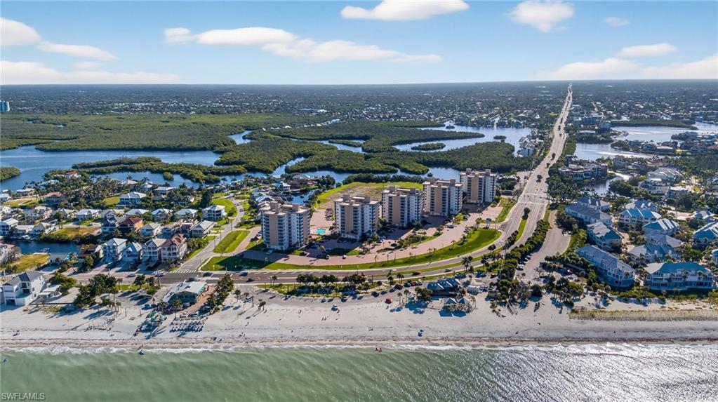 Drone / aerial view of a nearby body of water