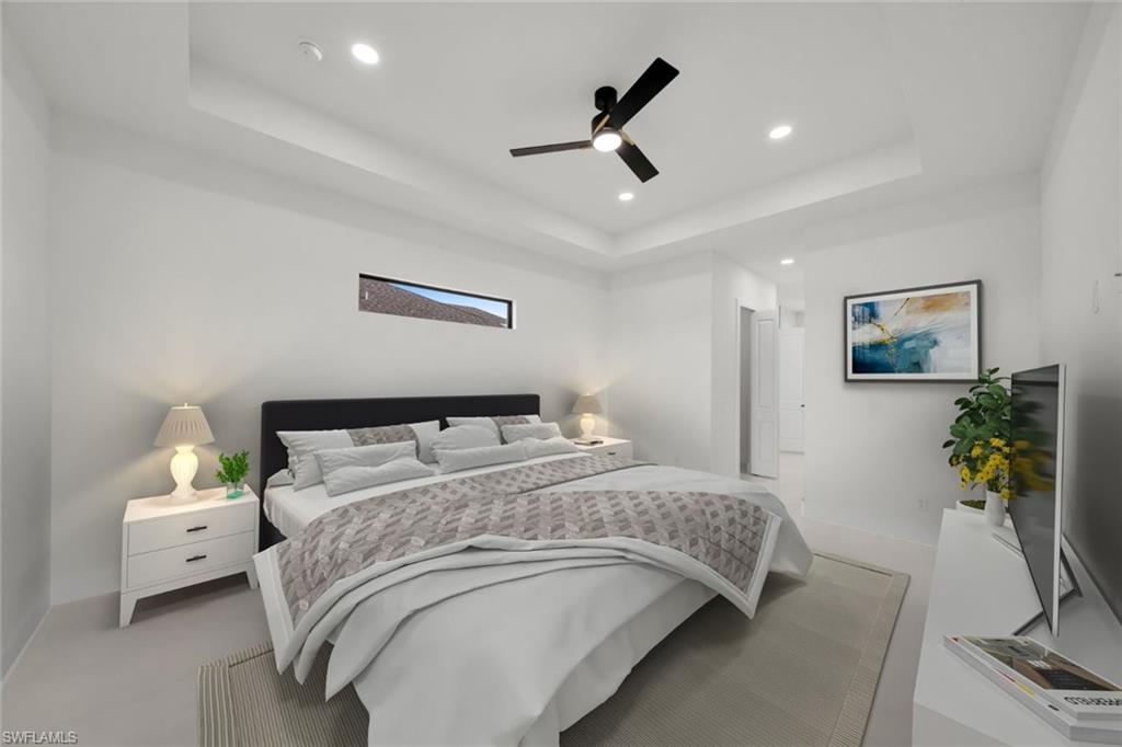 Bedroom with a ceiling fan