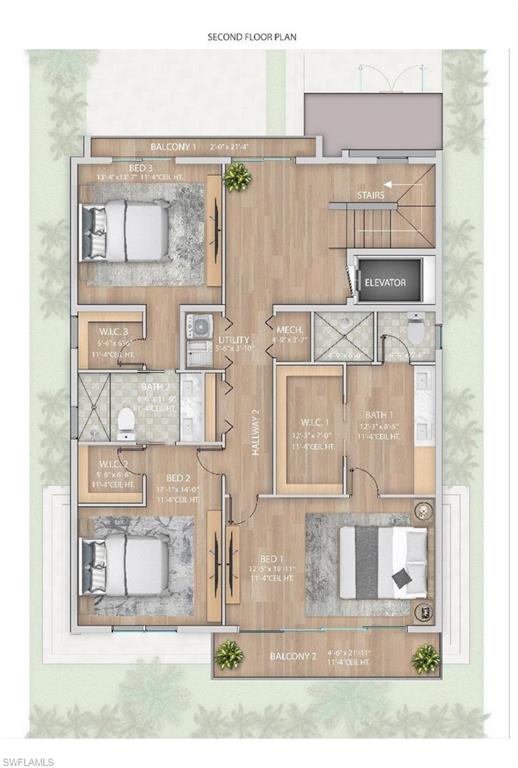 RENDERING:View of room layout