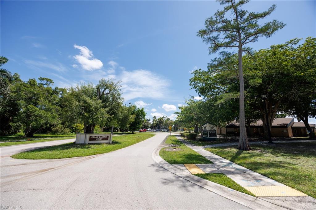 Entrance at Swamp Cabbage Ct from Evans Ave