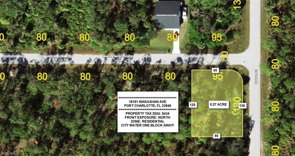 Map / location with property parcel outlined
