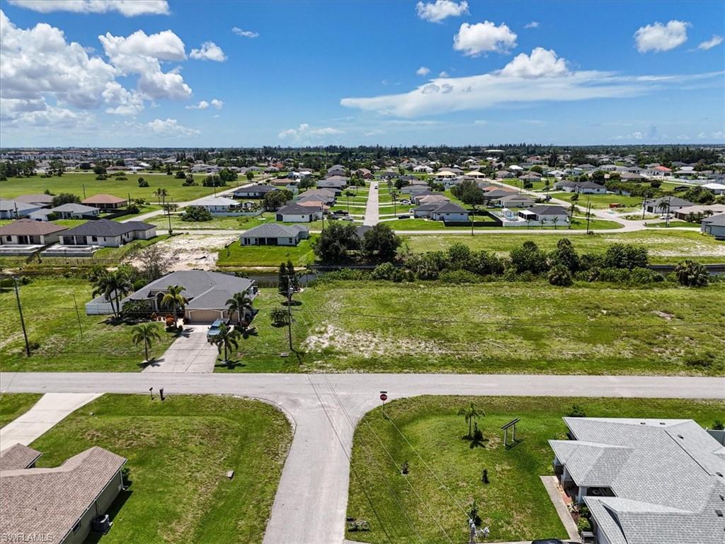 Aerial view of residential area