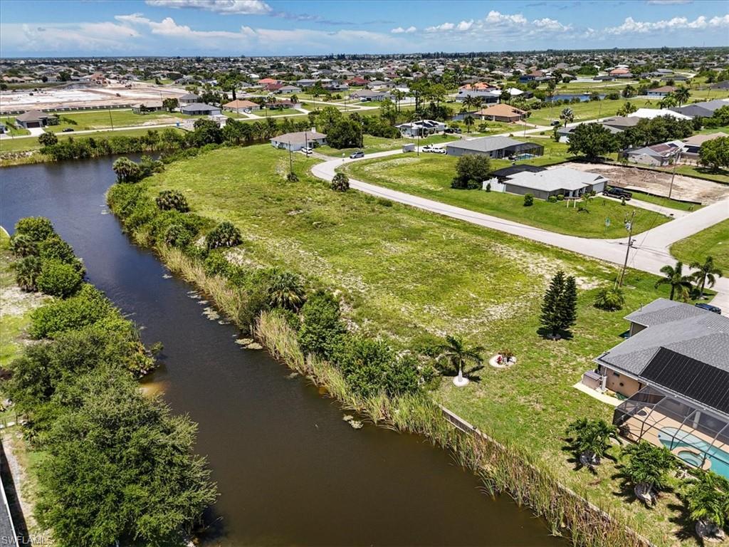 Aerial view of a large body of water