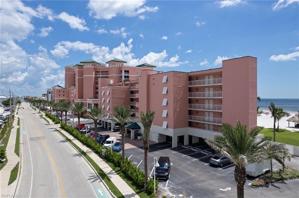 The buildings of Pink Shell Resort on Estero Blvd and Fort Myers Beach