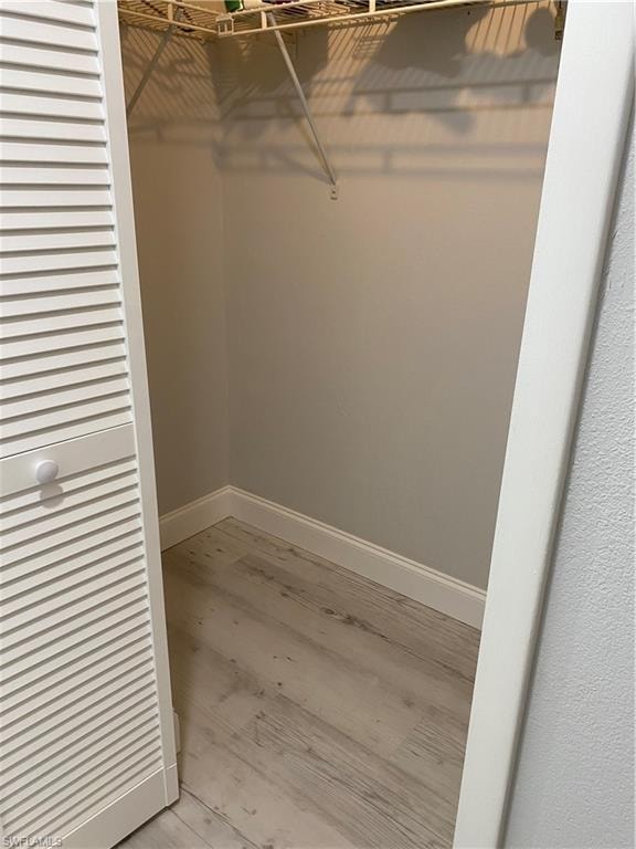 Spacious closet with light wood finished floors