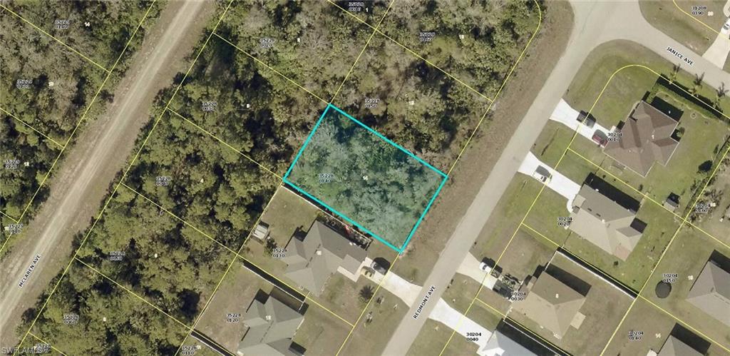 Aerial view of property's location with property boundaries highlighted