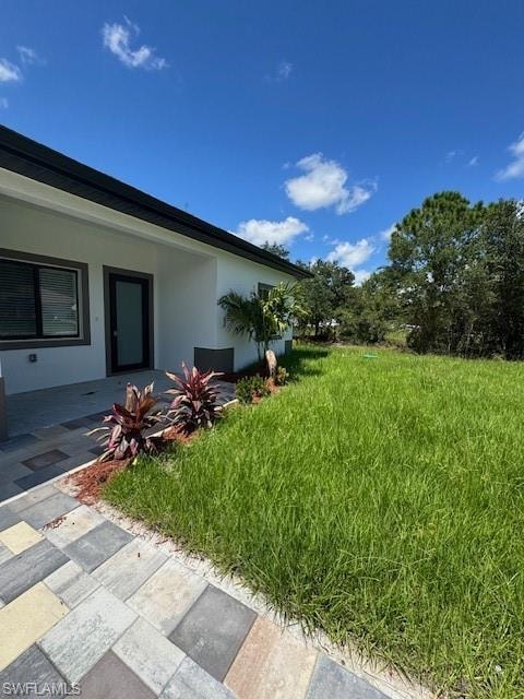 View of front yard with garden area