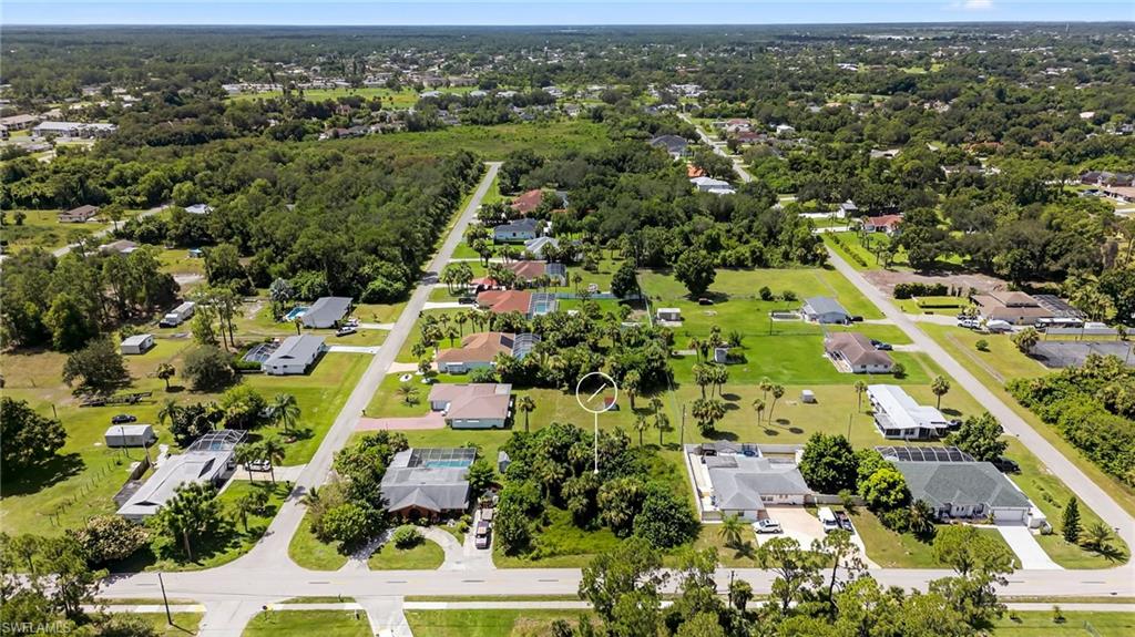 Aerial view of residential area