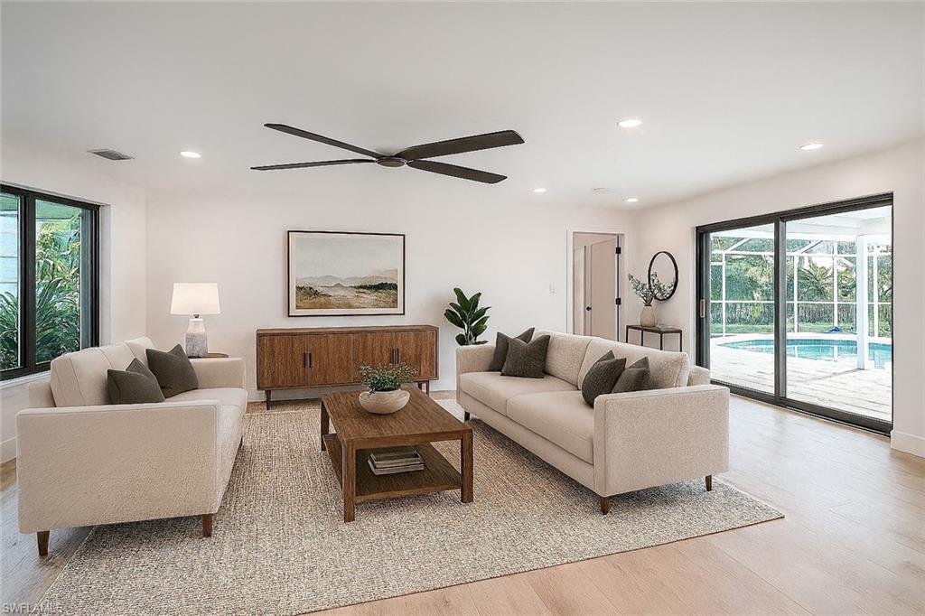 Virtually staged living room