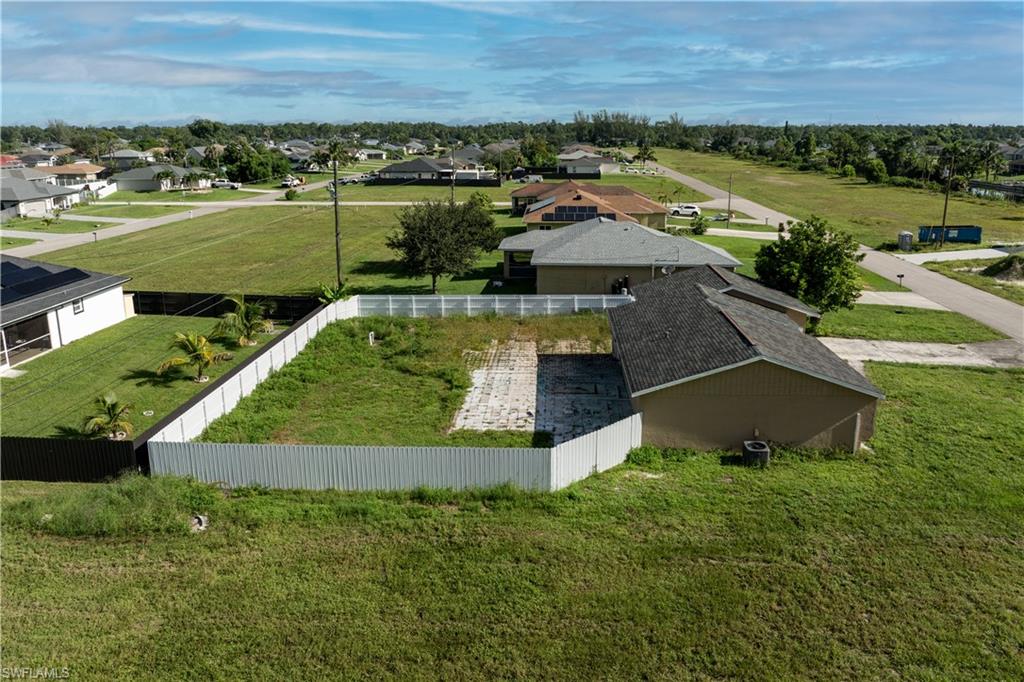 Aerial view of residential area