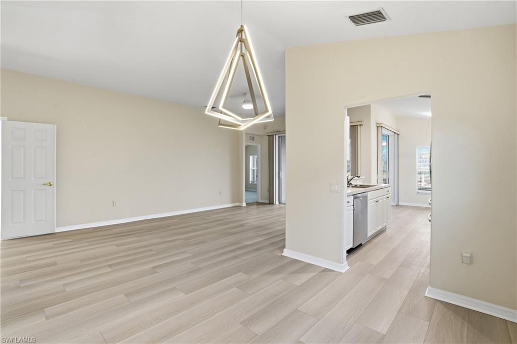 View from Dining room to living