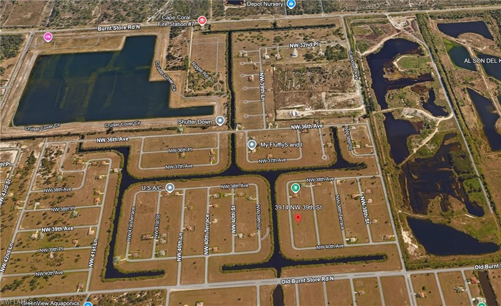 Drone / aerial view of a nearby body of water