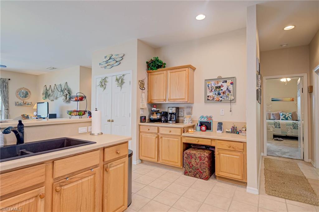 Built in desk and coffee bar. Large pantry too!