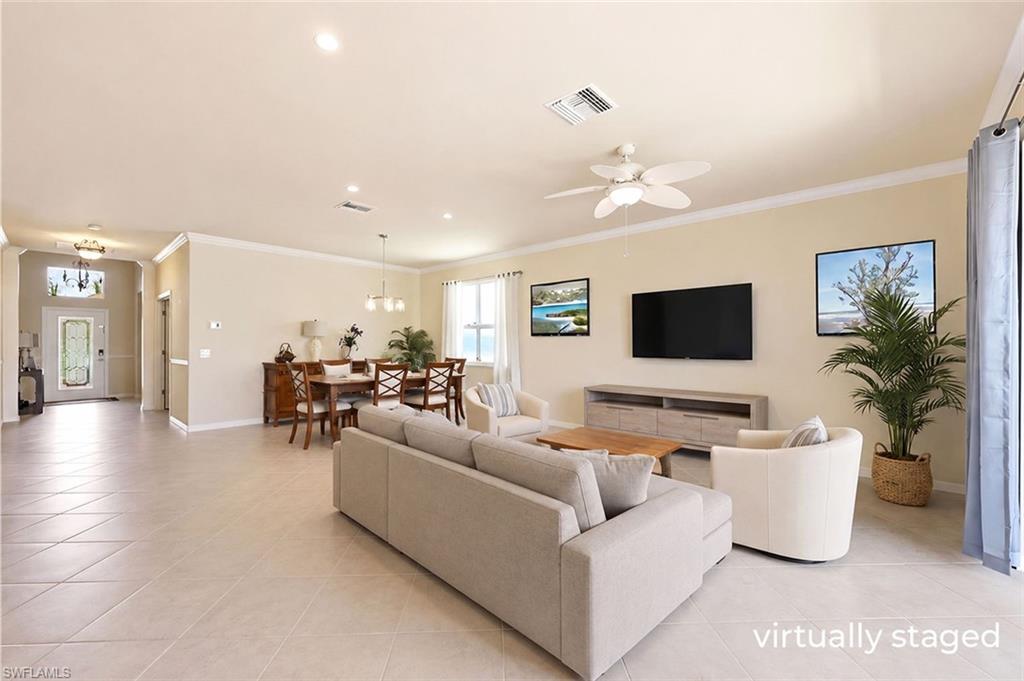 Virtually staged living room