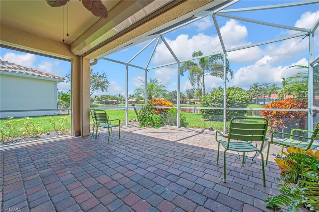 Extended lanai with pond view
