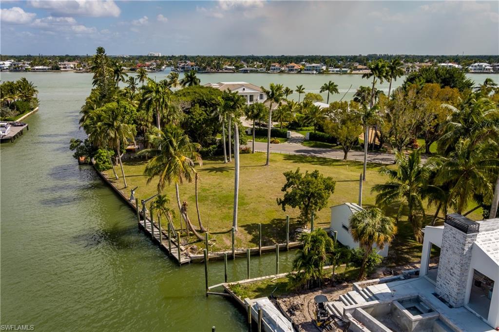 Bird's eye view of a nearby body of water