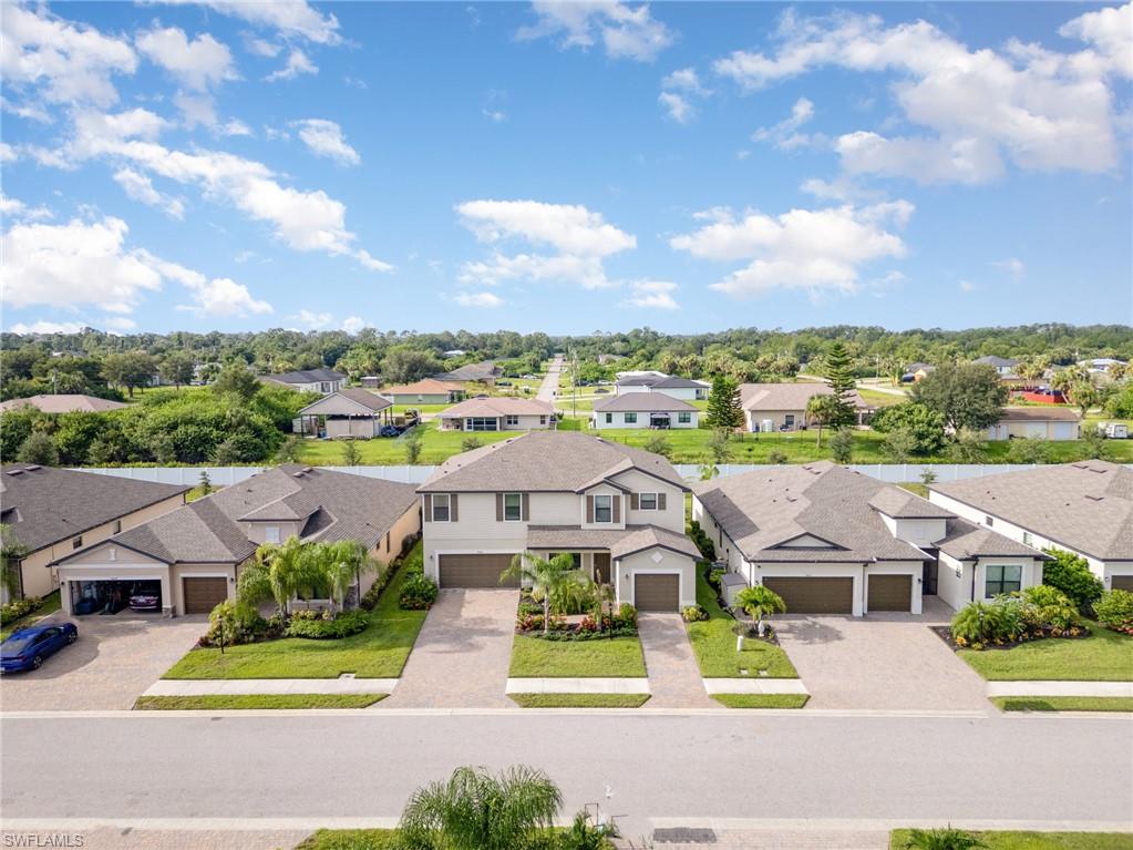 Aerial perspective of suburban area