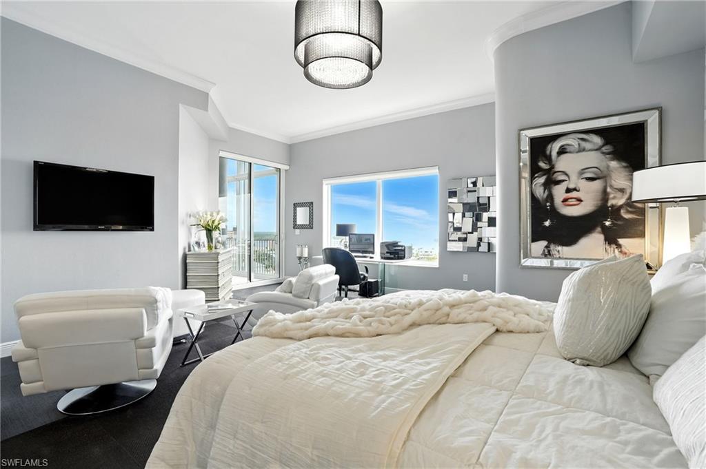 Bedroom with ornamental molding - Virtually Edited Image