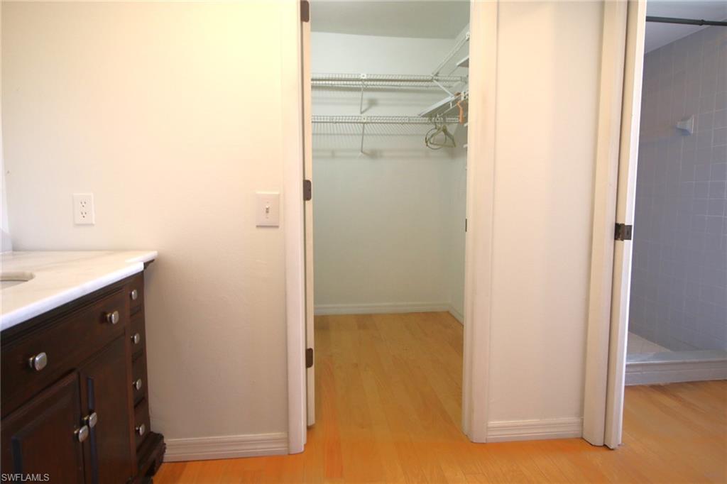 Features updated vanity and large walk in closet.