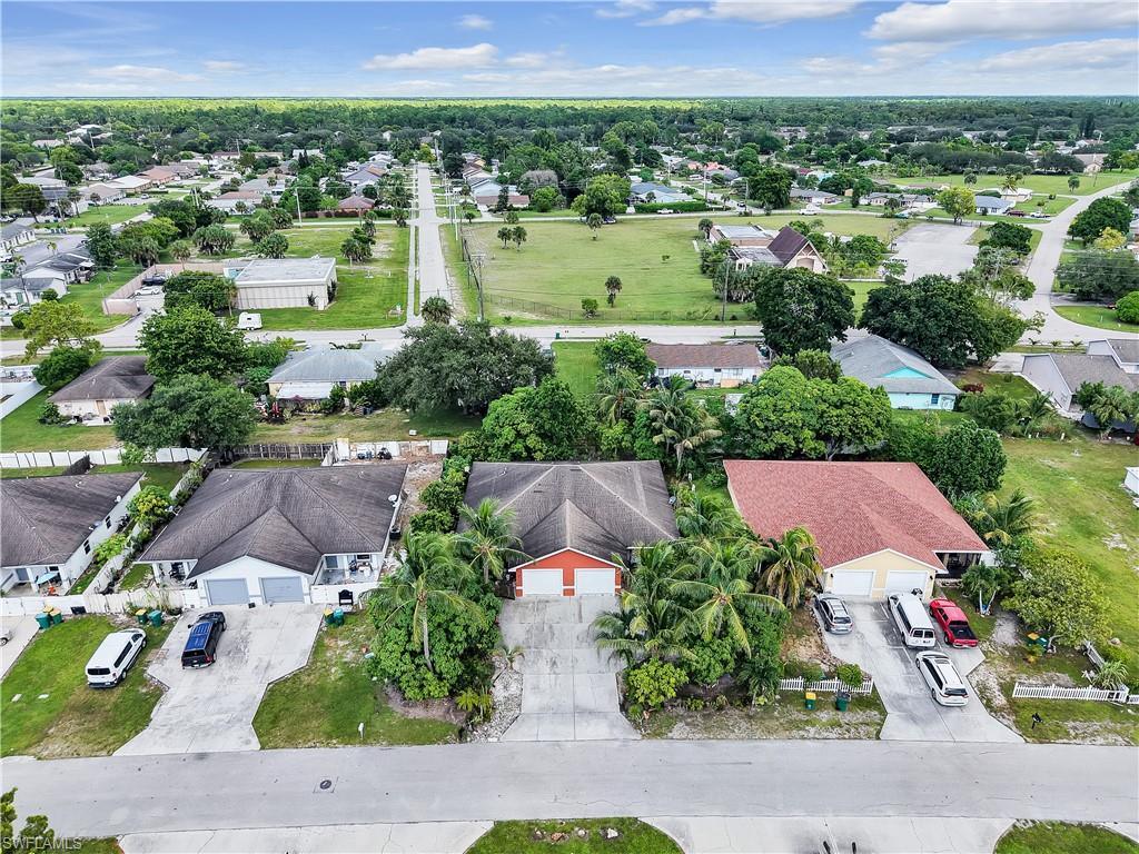 Aerial view of residential area