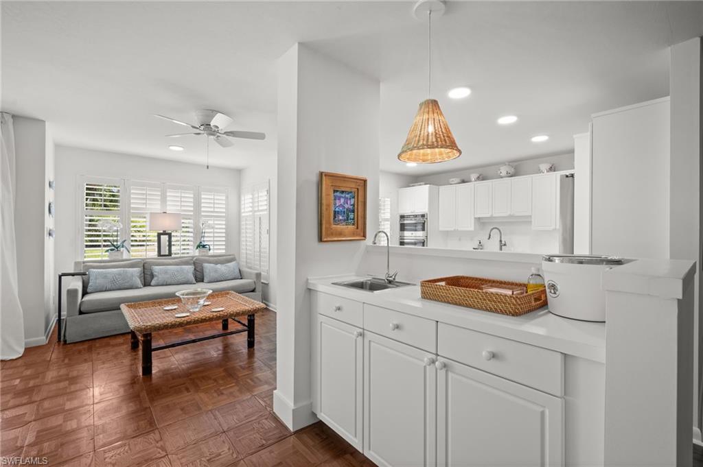 The wet bar area keeps beverages centrally located!