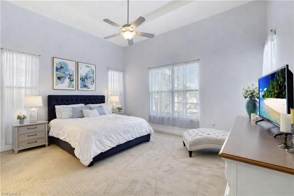 Digitally staged master bedroom
