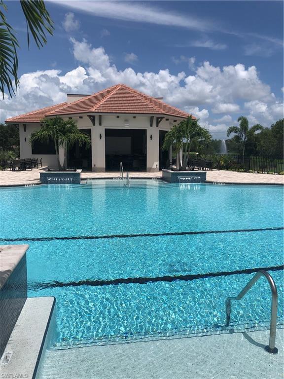 Resort pool with cabana