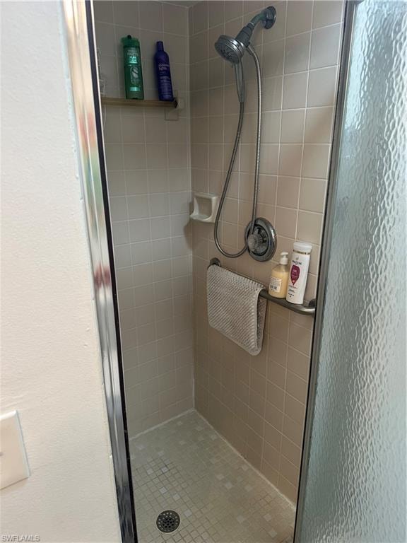 Bathroom with a tile shower
