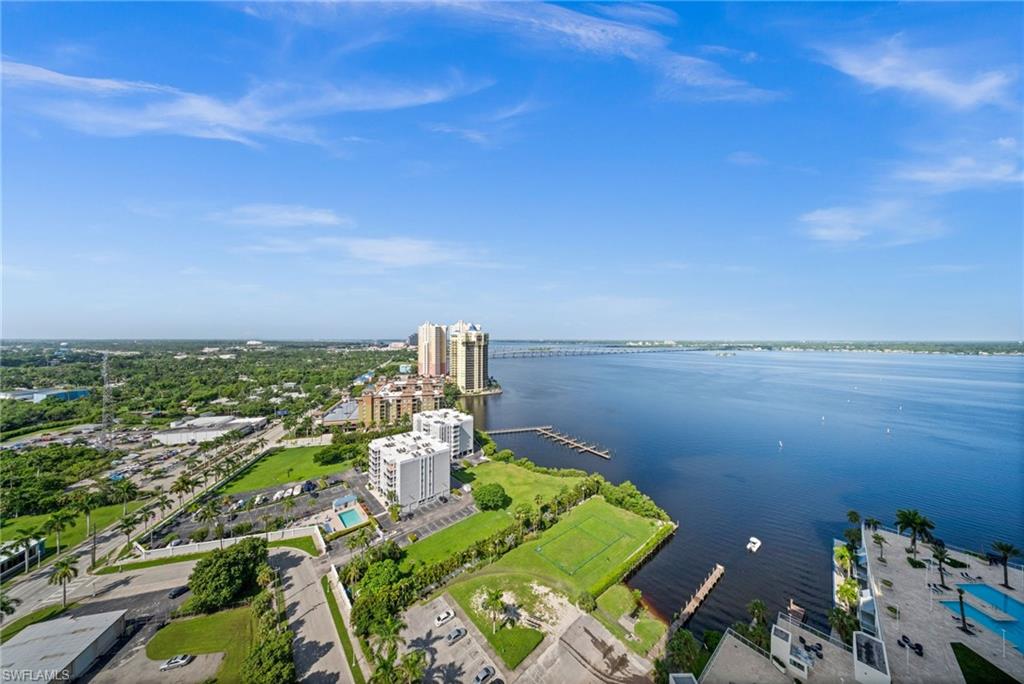 Bird's eye view of a large body of water