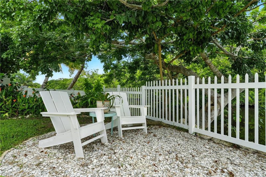 View of fenced backyard
