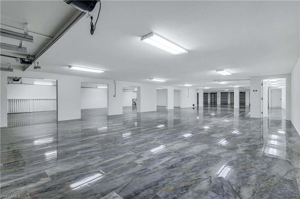 View of garage where you can fit up to 30 vehicles.  Vehicle sizes will impact how many can fit.