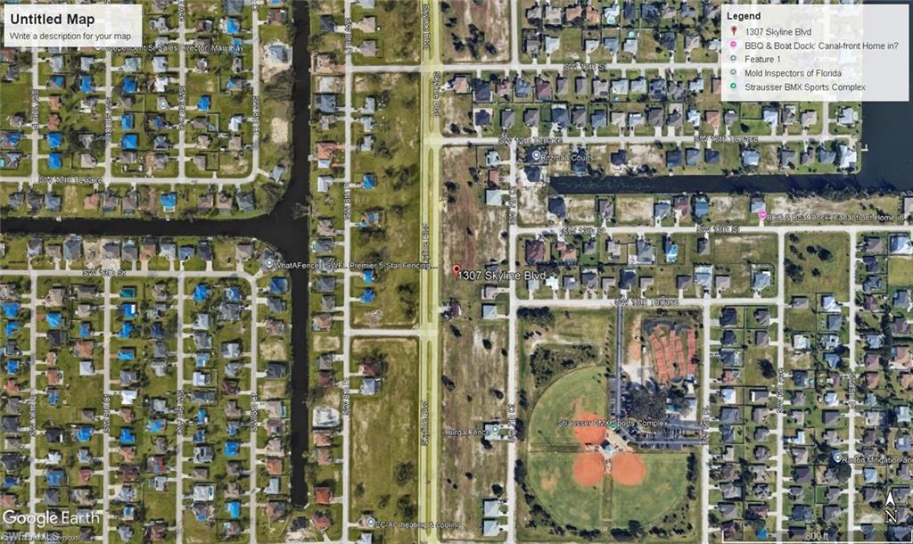 Aerial map of property and surrounding area