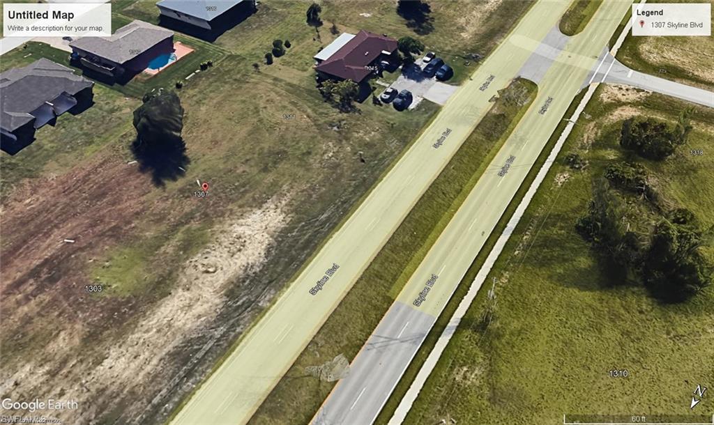 Aerial map of property and surrounding area