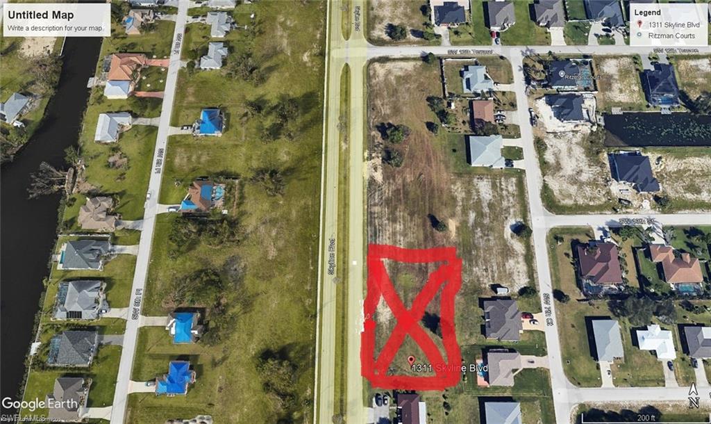 Aerial view of property's location
