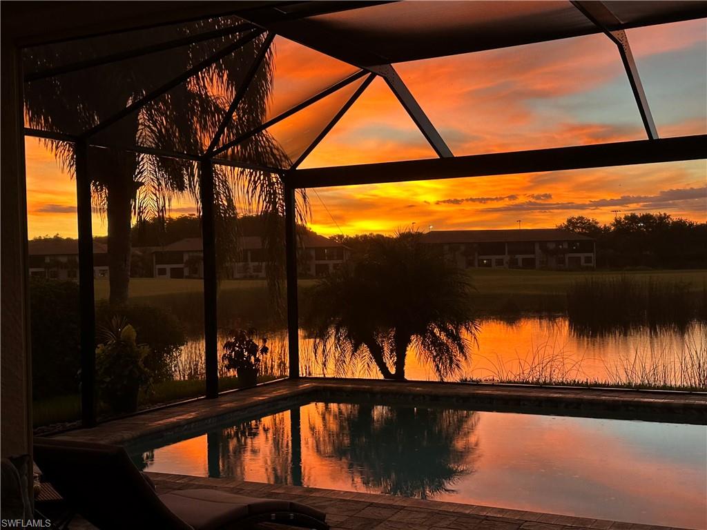 Sunset view from your extended lanai and pool