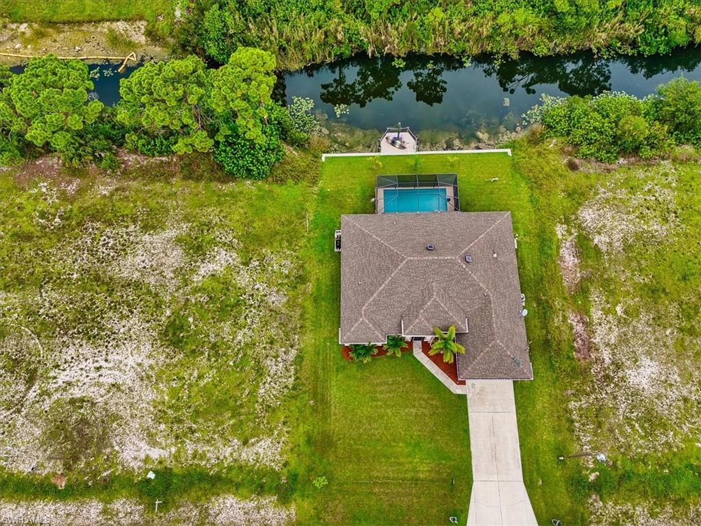 View from above of property featuring a nearby body of water