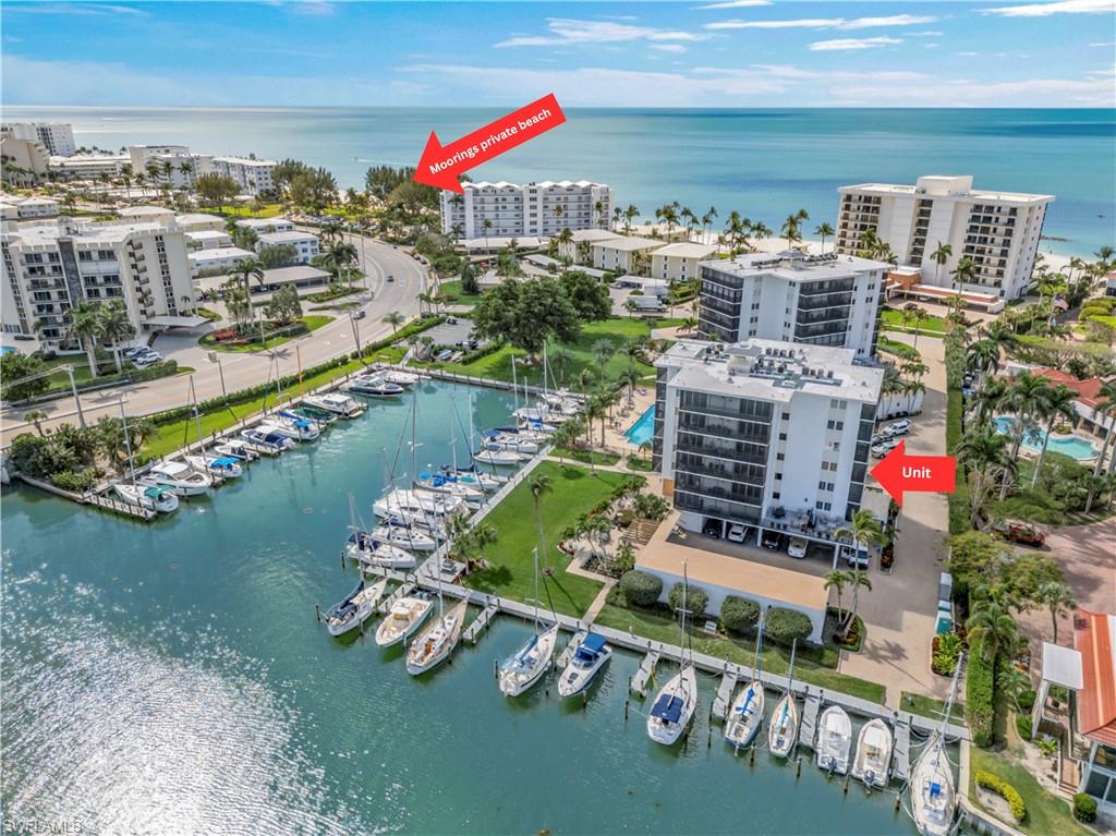 View of Moorings Private Beach and unit