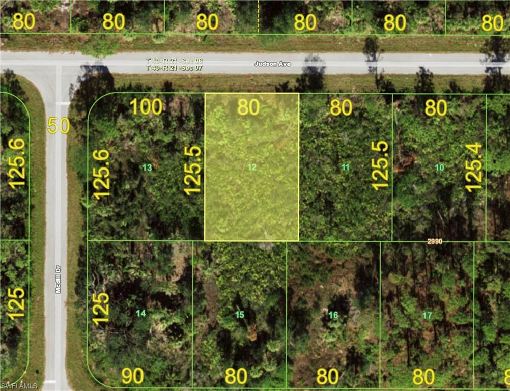 Aerial map of property and surrounding area