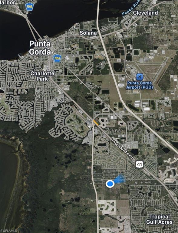 Aerial map of property and surrounding area