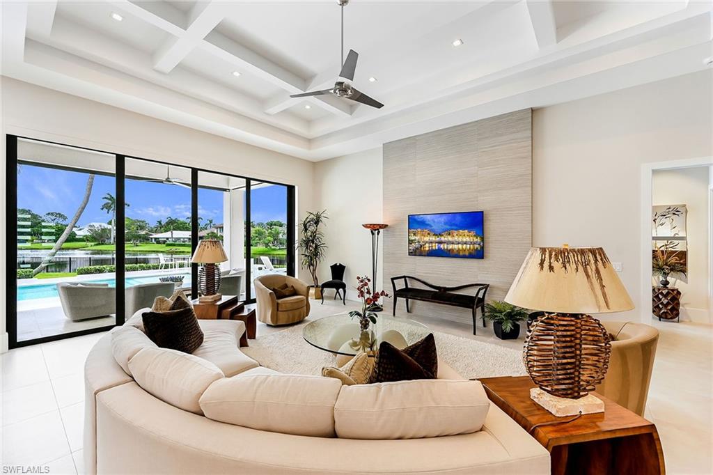 Great Room with pool/lake view