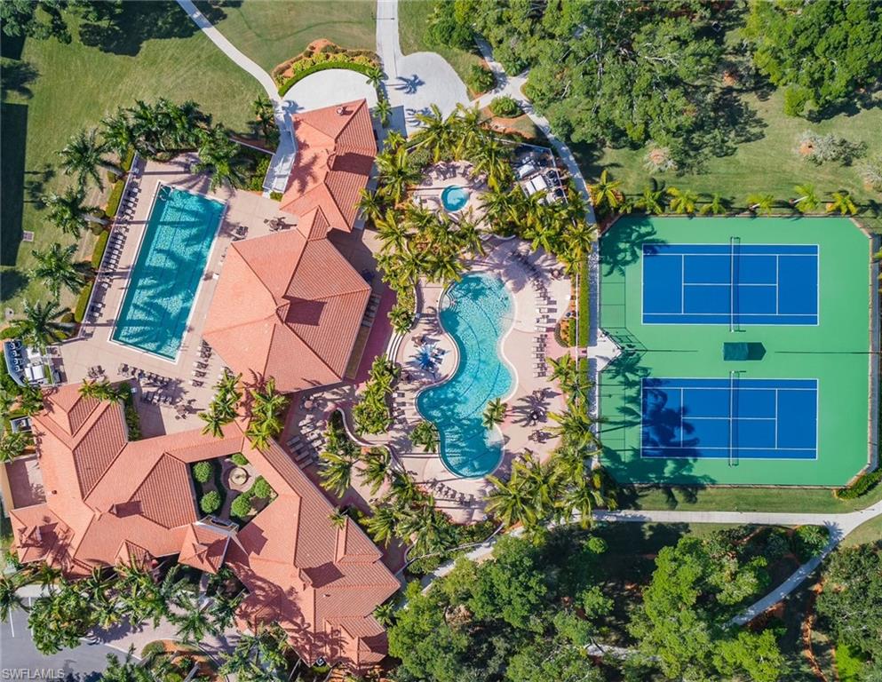 Bird's eye view of a pool