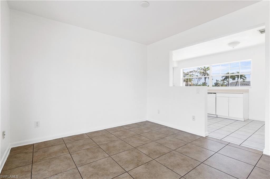 View of tiled spare room
