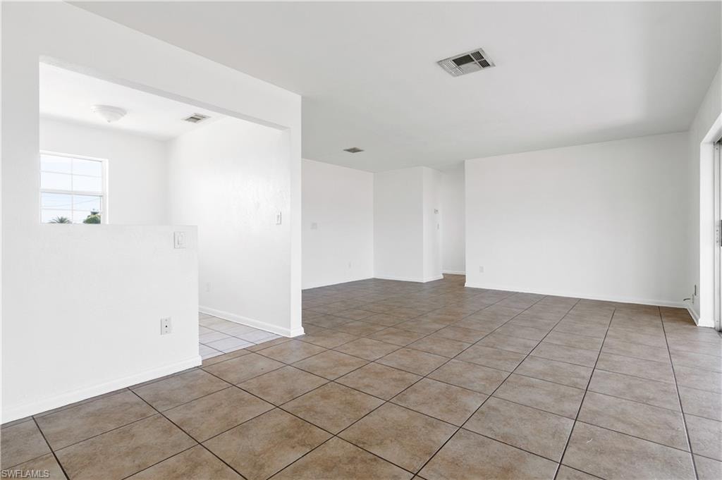 View of tiled spare room