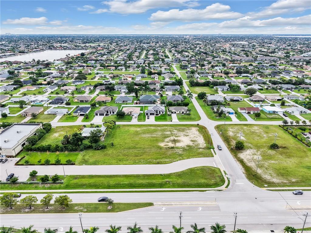 Aerial view of residential area