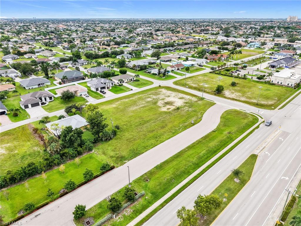 Aerial view of residential area