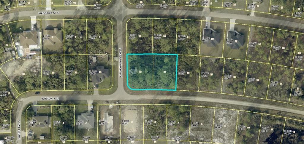 Aerial map of property and surrounding area